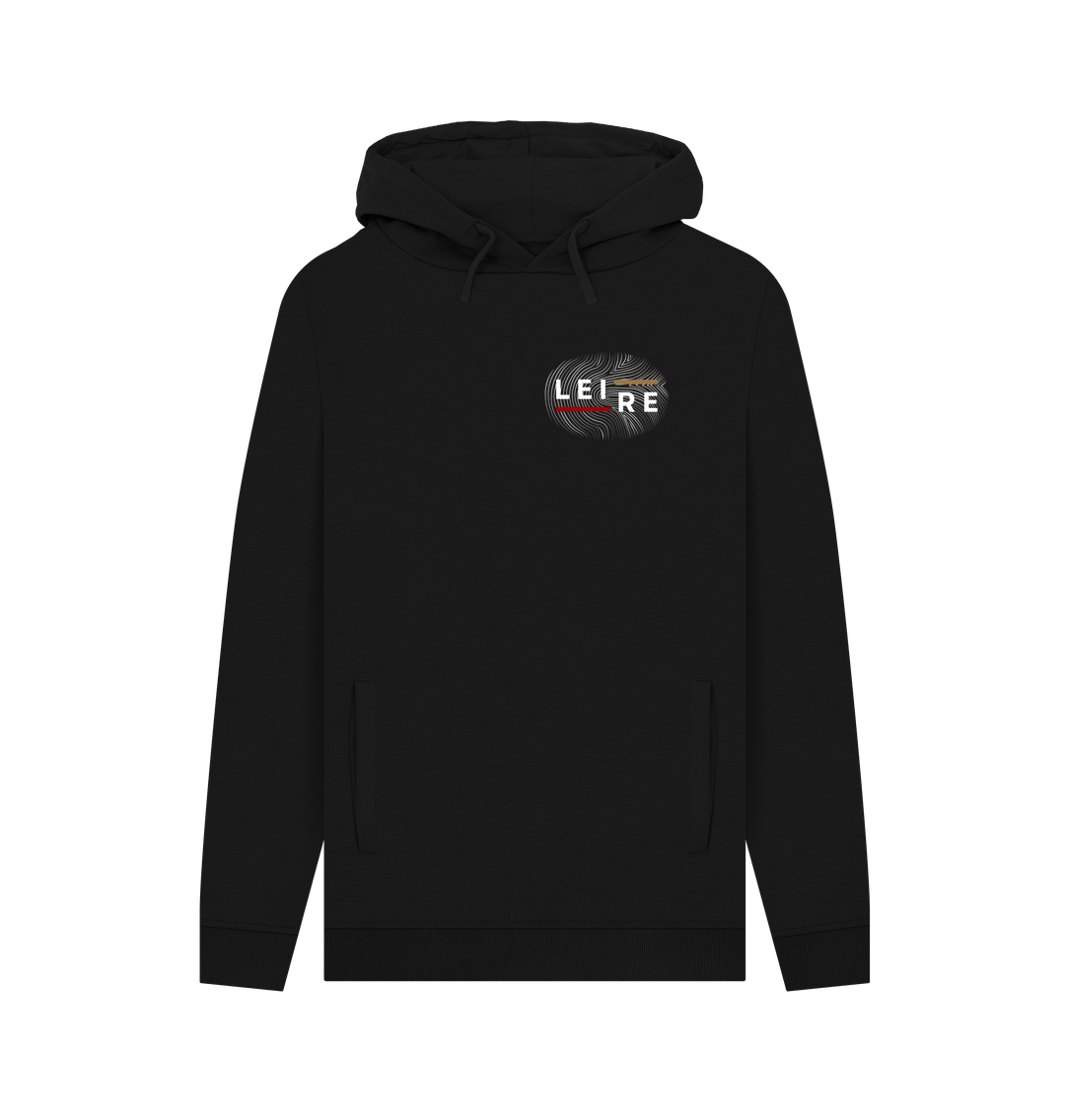 Black Men's Pullover Hoodie - White Logo
